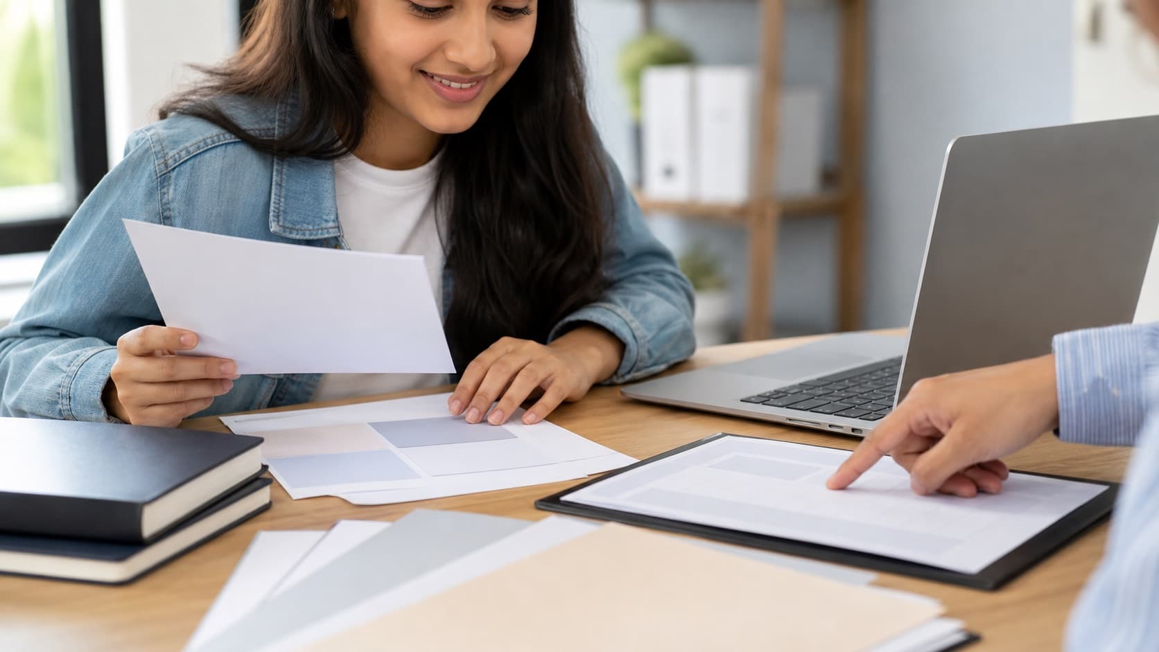 Student preparing admission documents with counselling support