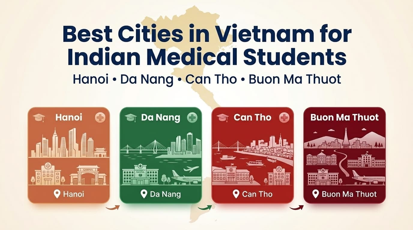 Best Cities in Vietnam for Indian Medical Students 2026: Hanoi vs Da Nang vs Can Tho vs Buon Ma Thuot