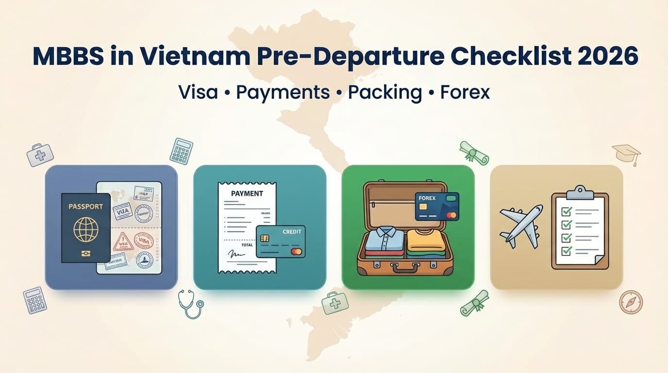 MBBS in Vietnam Pre-Departure Checklist 2026: Visa, Payments, Packing, Forex, and First-Week Setup